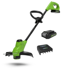 Триммер Greenworks G24LT25, 24v, 25 см, в комплекте с АКБ 2 А·ч и ЗУ (аккумуляторный)