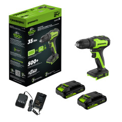 Дрель-шуруповерт акк. Greenworks GD24DD35, 24V, б/щет, 29/35Нм,2x2Ач,ЗУ,коробка