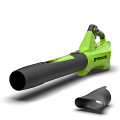 Аккумуляторная воздуходувка Greenworks G24BIIIk4, 24v, 145 км/ч, 544 м³/ч, в комплекте с АКБ 4 А·ч и ЗУ