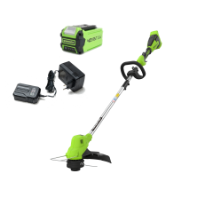Триммер Greenworks GD40LTk2, 40v, 38 см, в комплекте с АКБ 2 А·ч и ЗУ (аккумуляторный)