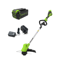 Триммер Greenworks GD40LTk4, 40v, 38 см, в комплекте с АКБ 4 А·ч и ЗУ (аккумуляторный)