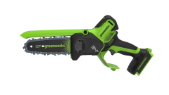 Цепная пила Greenworks GD24CS15, 24v, 15 см, 600 Вт, автоподача масла, без АКБ и ЗУ (аккумуляторная, мини) в сумке