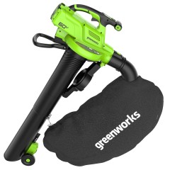 Аккумуляторный воздуходув - пылесос Greenworks GD60BVII, 60v, 386 км/ч, 888 м³/час, без АКБ и ЗУ