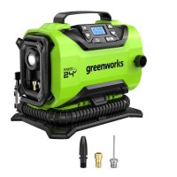 Компрессор Greenworks ACG301, 24v/12v, без АКБ и ЗУ (аккумуляторный или от прикуривателя авто) в сумке