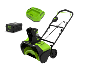 Снегоуборщик Greenworks GD60PSTk5, 60v, 51 см, 2 кВт, 2.7 л.с, в комплекте АКБ 5 А·ч и ЗУ (аккумуляторный)