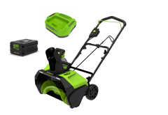 Снегоуборщик Greenworks GD60PSTk5, 60v, 51 см, 2 кВт, 2.7 л.с, в комплекте АКБ 5 А·ч и ЗУ (аккумуляторный)