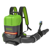 Ранцевый воздуходув Greenworks GD82BP3k5, 82v, 362 км/ч, 3.1 кВт, в комплекте с двумя АКБ 5 А·ч и двойное ЗУ (аккумуляторный)