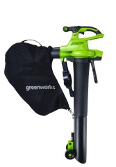 Садовый пылесос и воздуходув Greenworks GD40BVIIk5, 40v, в комплекте с АКБ 5 А·ч и ЗУ (аккумуляторный, 2в1)